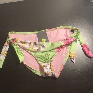 Women’s Athena Swimsuit Tropical Print Bikini Bottom With Side Ties Size 12